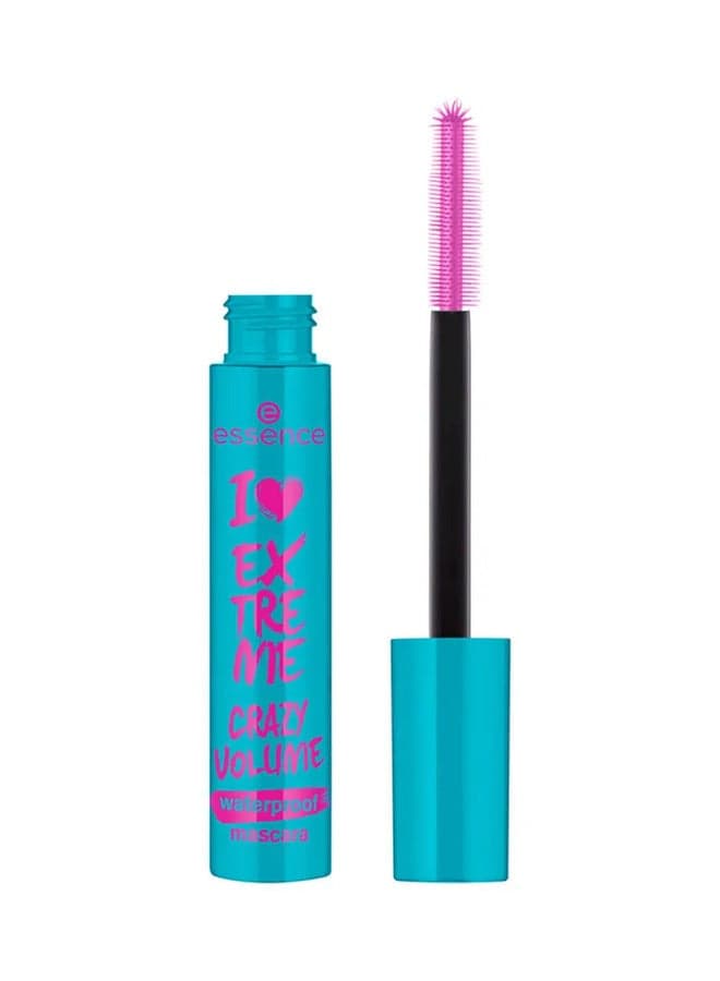 | I Love Extreme Crazy Volume Waterproof Mascara 12ml | Black | Volumizing & Long Lasting | Smudge Proof | Bold Eye Makeup | Intense Colour | Curling & Extension Effect Waterproof Black