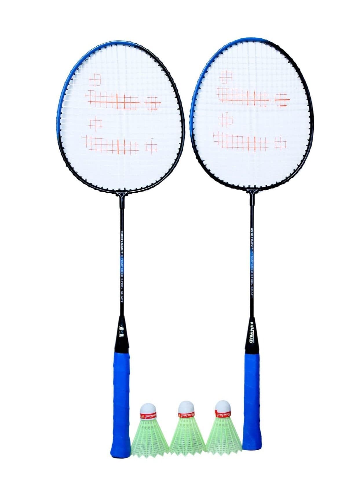 BUNIYAD Badminton Set with 3 Free Shuttles and Cover (Assorted Colors)