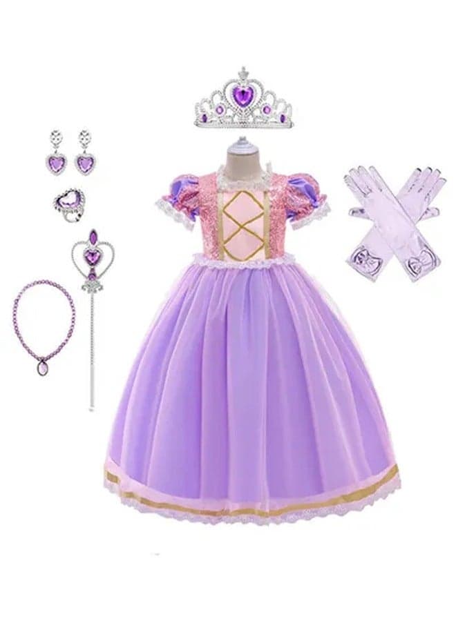 Girls Dress Costume for Kids Girls Princess Dress Up with Accessories Birthday Party Cosplay Outfits