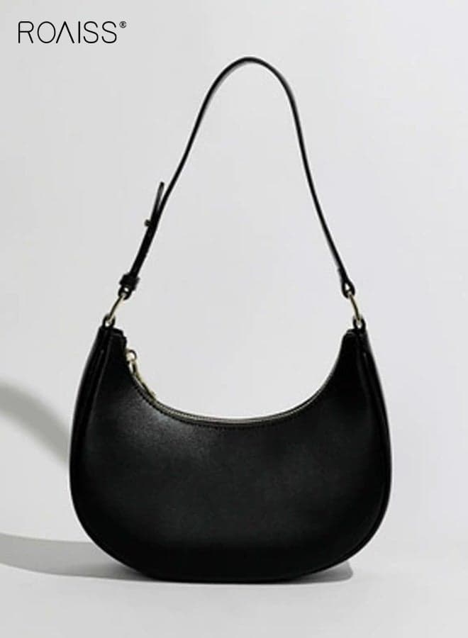 Crescent Shoulder Bags for Women Cute Hobo Tote Handbag Under the Arm Purses Mini Clutch Purse with Zipper Closure