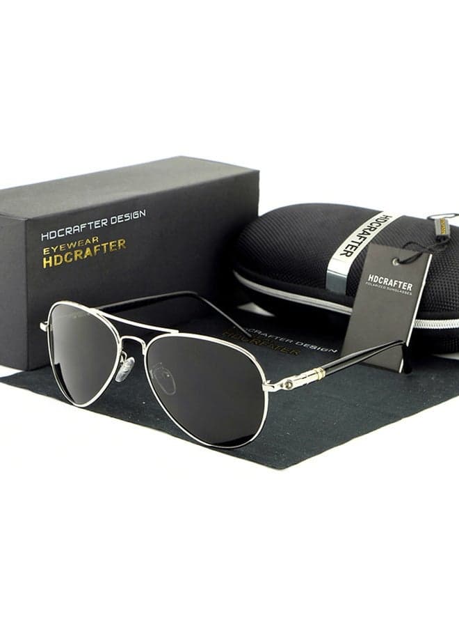 Men's Full Rim Polarized UV400 Aviator Frame Sunglasses - Lens Size: 57 mm