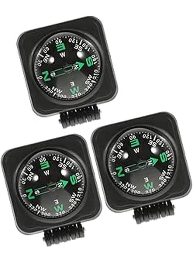Adjustable Mini Car Compass 3 Pack Dashboard Mount for Outdoor Navigation Auto Accessory