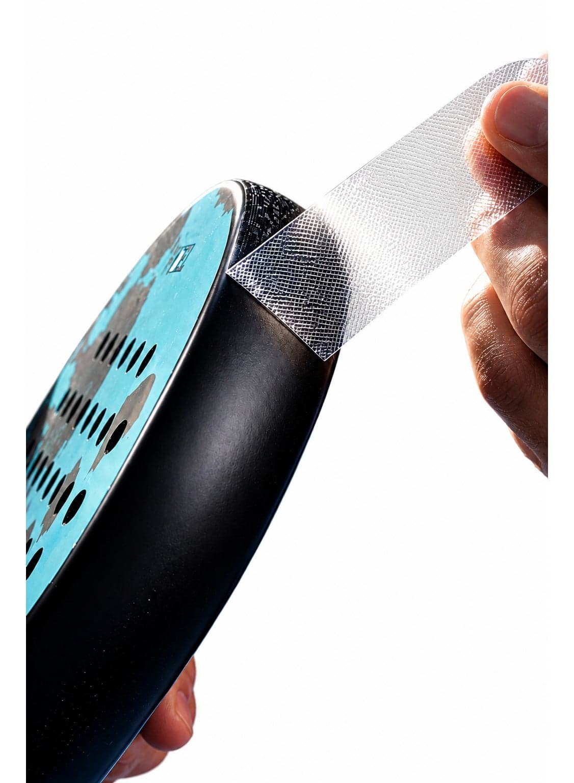 Transparent Padel Racket Protector, Clear Durable Shield with Micro Grid, 370x34mm, Lightweight Edge Protection for Performance
