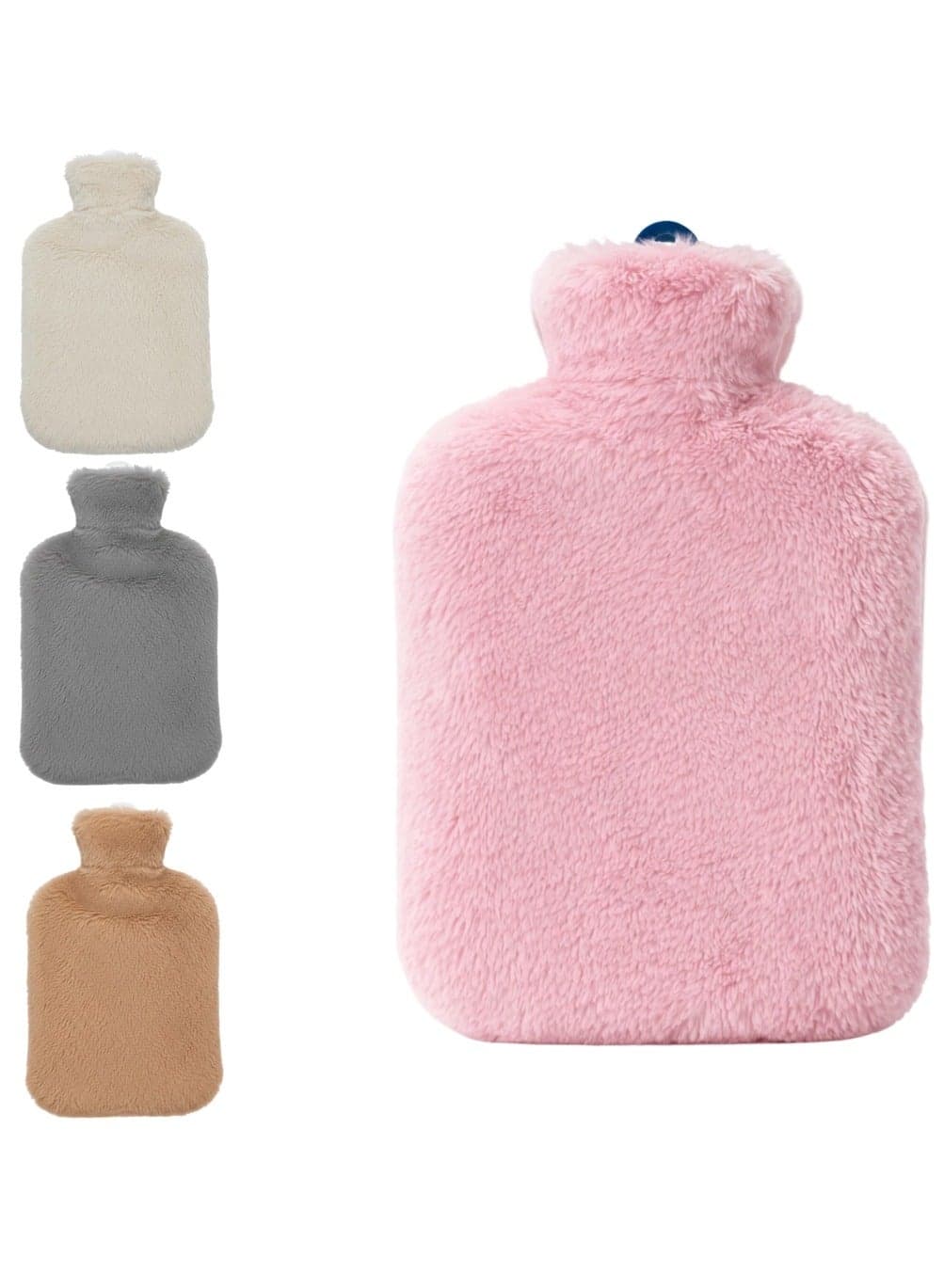 Plush Hot Water Bag with Soft Fleece Cover – Leakproof & Reusable Heat Therapy Bag for Period Cramps, Back Pain & Muscle Relief – Large Capacity Hot Water Bag for Women & Men – Multicolour