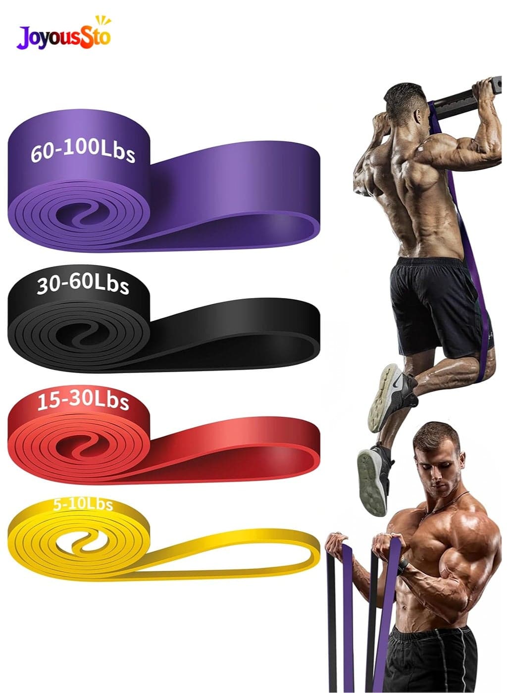 4 Pcs Resistance Band Set, Pull Up Assistance Bands for Workout, Training, Physical Therapy, Men and Women