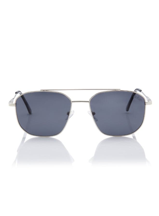 Unisex Polarized Sunglasses Silver Frame Grey Mirror Lens 54mm - LC1204C02