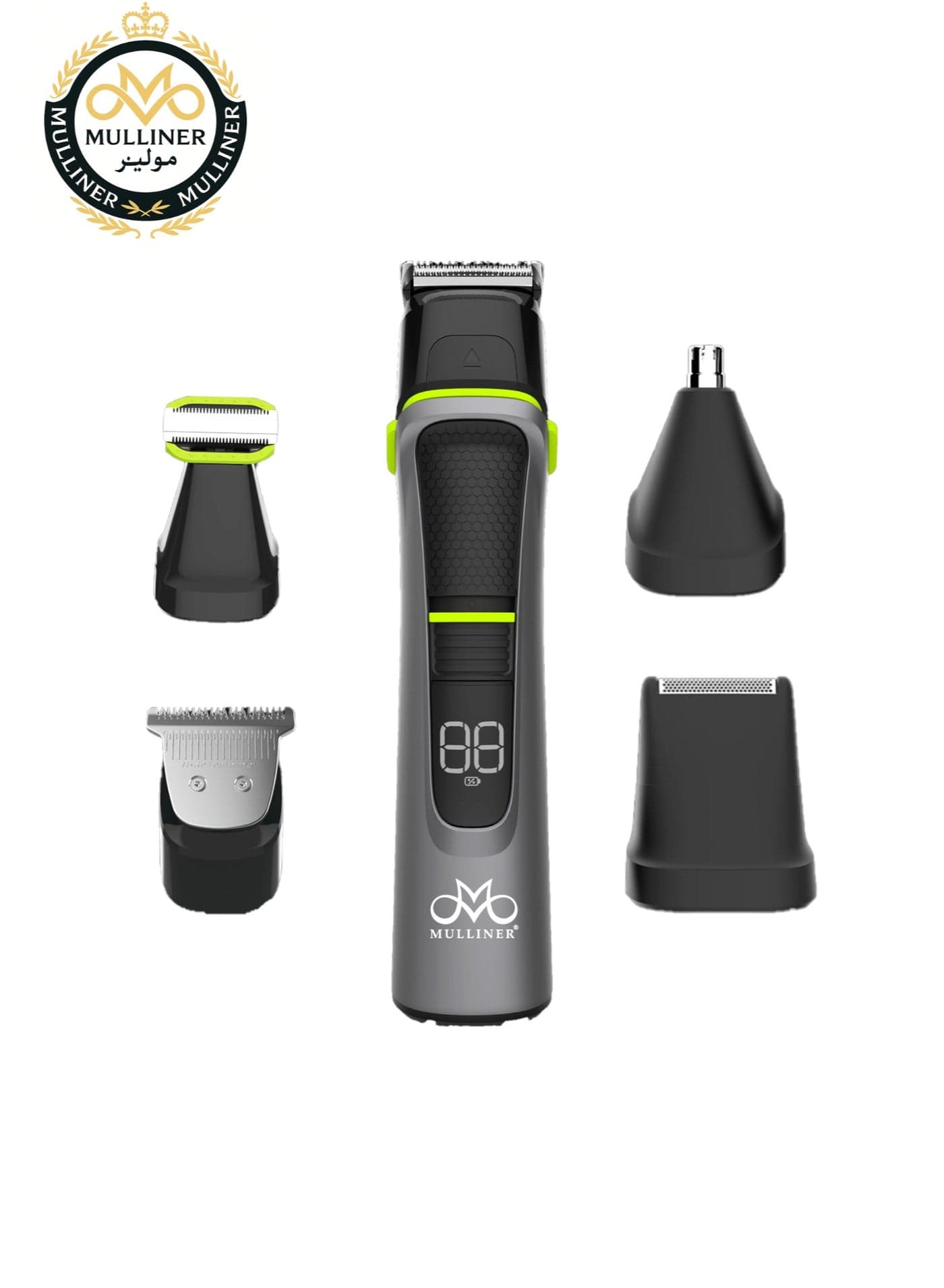 MULLINER PG1000B 5-in-1 Grooming Kit | Beard, Hair, Nose, Ear & Body Trimmer | Waterproof IPX5