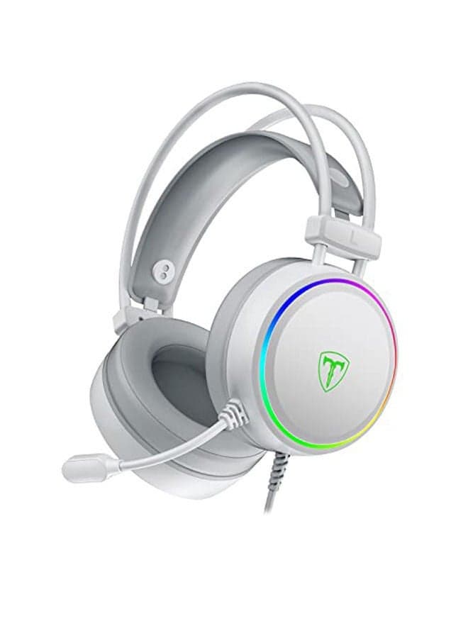 Stereo Gaming Headset for PS4 PC Xbox One PS5 Controller, Over Ear Headphones with Mic, RGB LED Light, Bass Surround, Soft Memory Earmuffs for Laptop Mac Nintendo NES Games