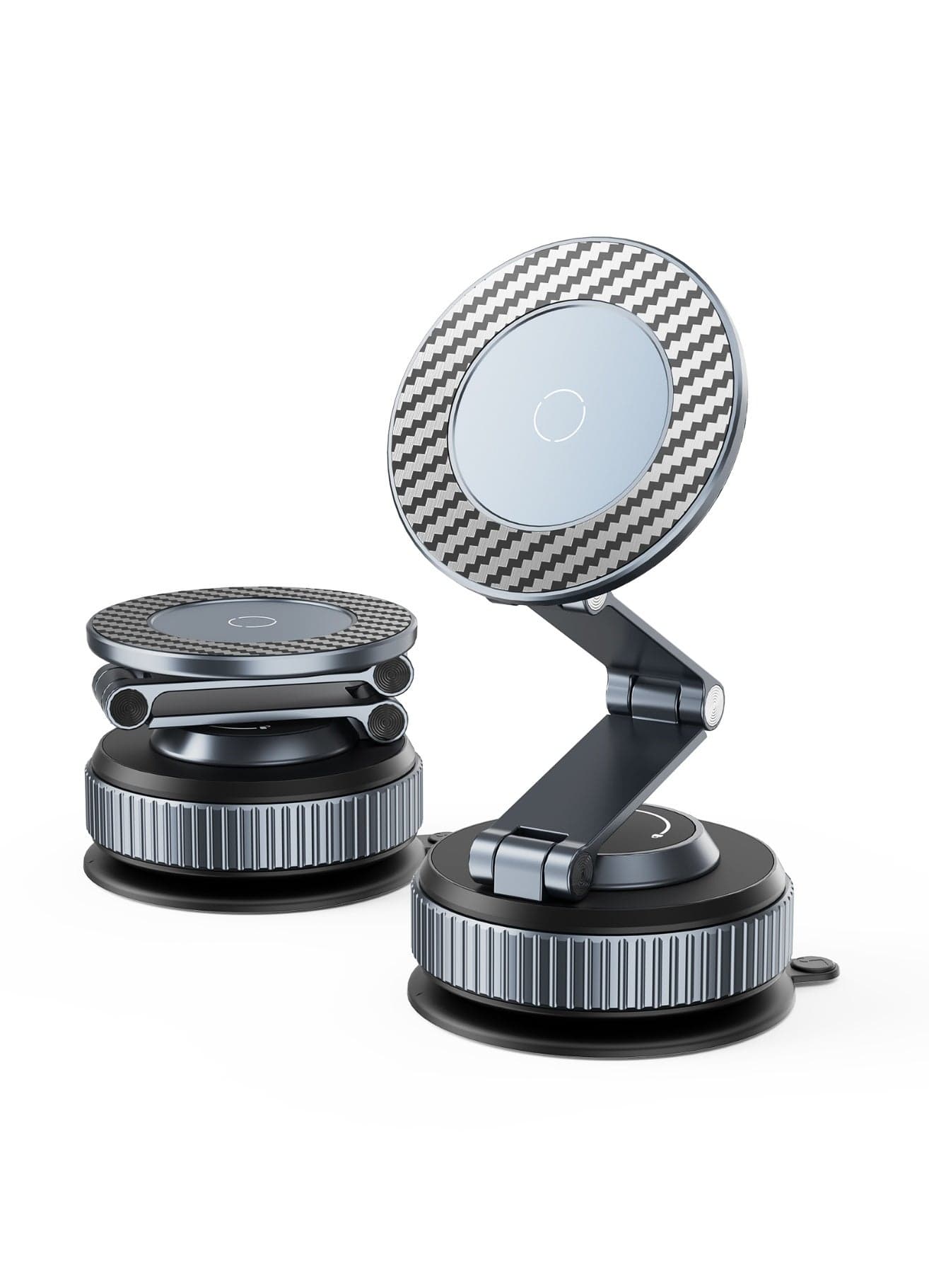 Multi-angle Folding Phone Holder, Vacuum Suction Base Car Phone Holder for iPhone and Android, 360° Rotatable Mobile Stand for Car, Display Screen, Desk, Mirror and Other Smooth Surfaces