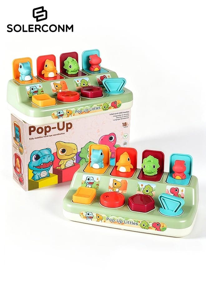 Montessori Pop-Up Toy for Babies 6–18 Months, Cause & Effect Sensory Toy, Interactive Button Push Educational Toy for Toddlers 1–3, Boys & Girls Gift