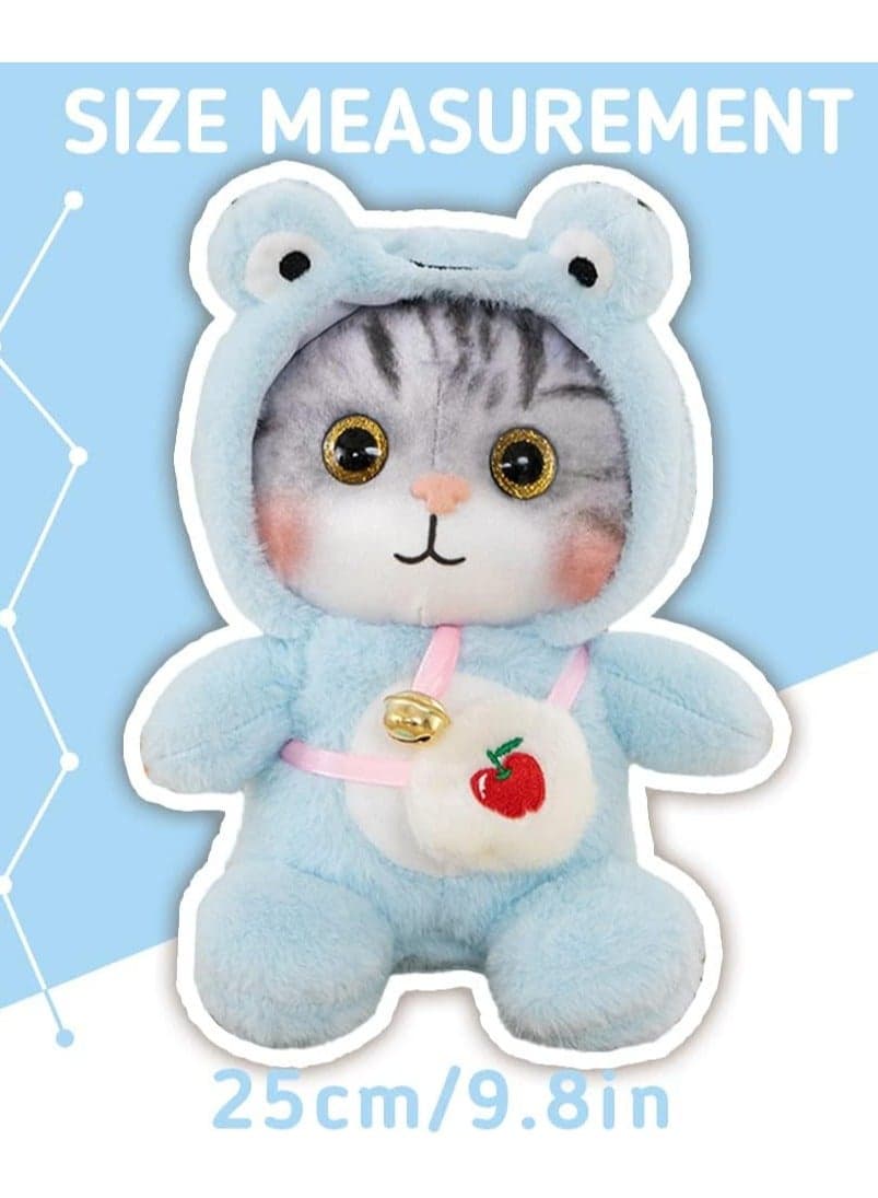 Cat Plush Toy in Penguin Outfit - Soft & Cuddly Birthday Gift for Boys & Girls (Blue)