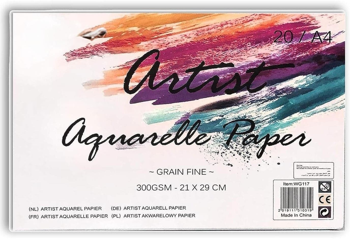 Watercolor Paper Pad, A4 Sketchbook for Watercolour Painting Art Drawing Sketching Mixed Media, 300 gsm, 20 Sheets