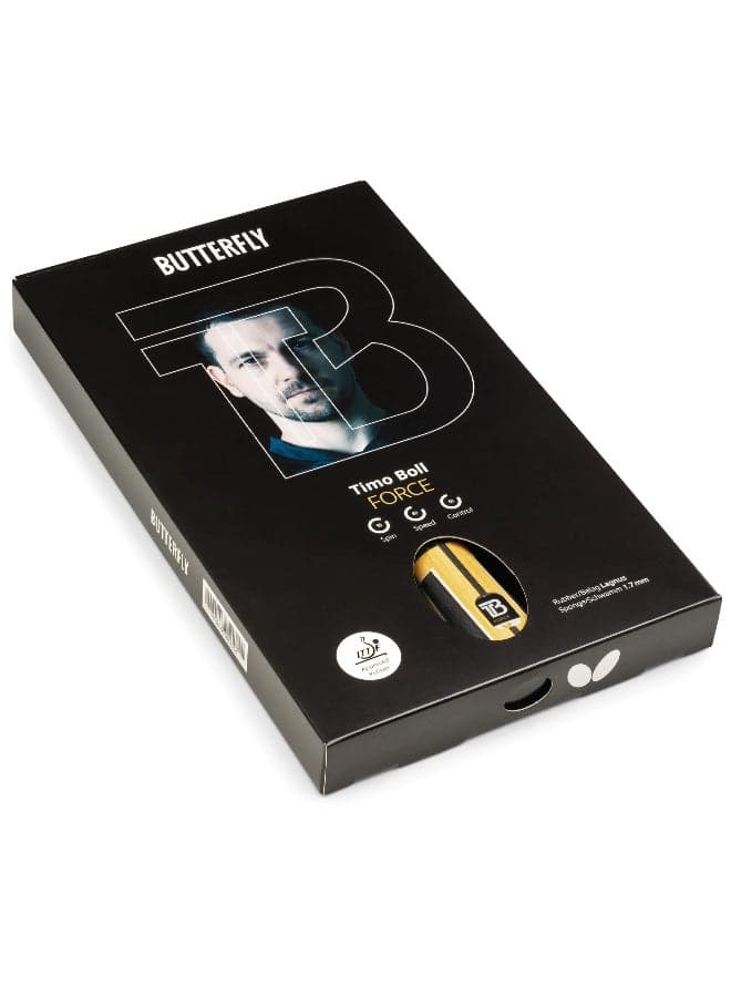 Butterfly Timo Boll Force Table Tennis Racket |Perfect Choice for Advanced and Club Players | Medium-Hard Blade with Grippy Lagnus Rubbers for Fast, Spin-Packed Offense