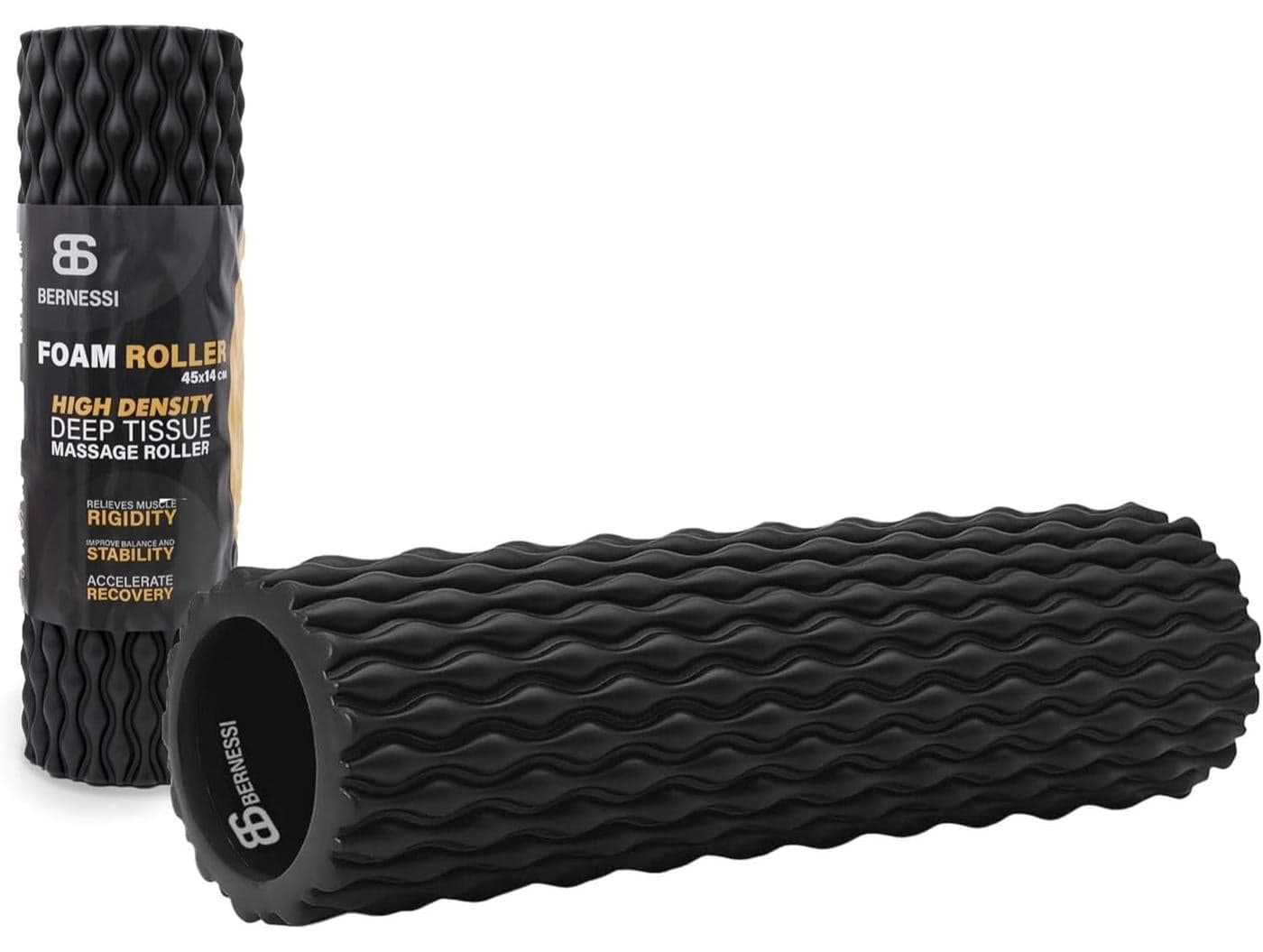 45*14cm Foam Roller for Exercises & Massage, Multi-Density Fitness GYM Styrofoam Rolling Foam Yoga Roller for Back Legs Body Deep Tissue Muscle Recovery Relieves Pain Physical Therapy Streching