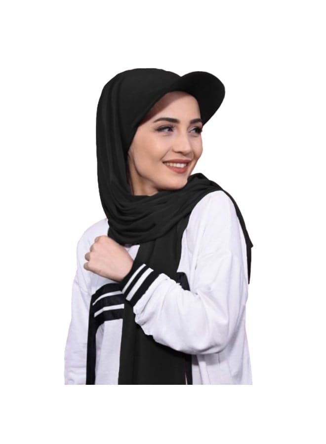 Hijab with Hat for Women Adjustable Soft Long Under Scarf Baseball Caps Muslim Head Wraps