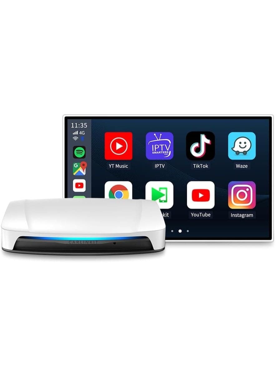 Wireless CarPlay & Android Auto Adapter – CarlinKit Smart AI Box, Plug & Play, WiFi + Bluetooth, Supports YouTube/Netflix, USB Powered