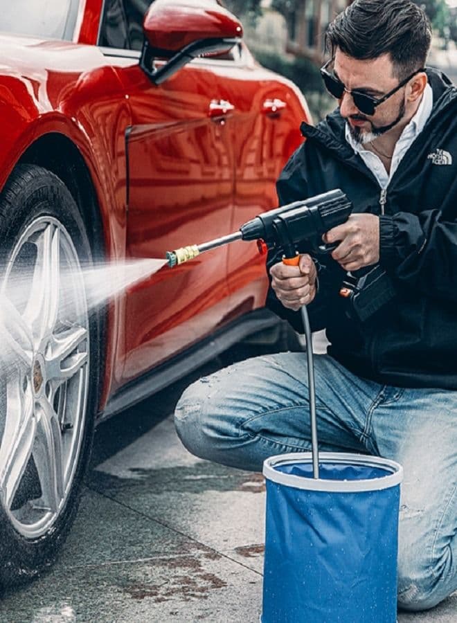 25V Portable High Pressure Washer Machine 15A 30Bar Cordless Washer Gun With Foam Generator Nozzle Water Pump Auto Garden Sprayer