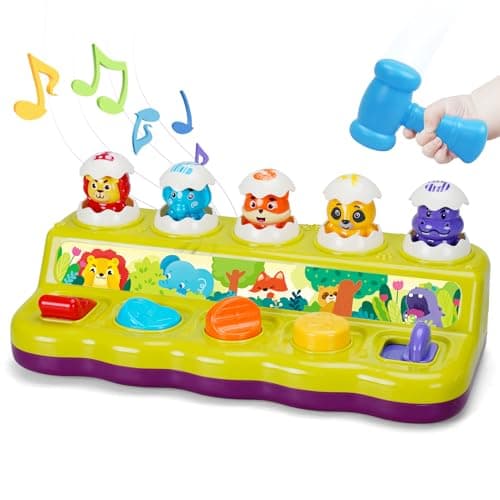 FS Toddler Pop Up Toy with Music and Light Cause and Effect Toys for 6 9 12 18 Month Old Baby Early Learning Educational Toys for 1 2 Year Old Boy and Girls Gifts