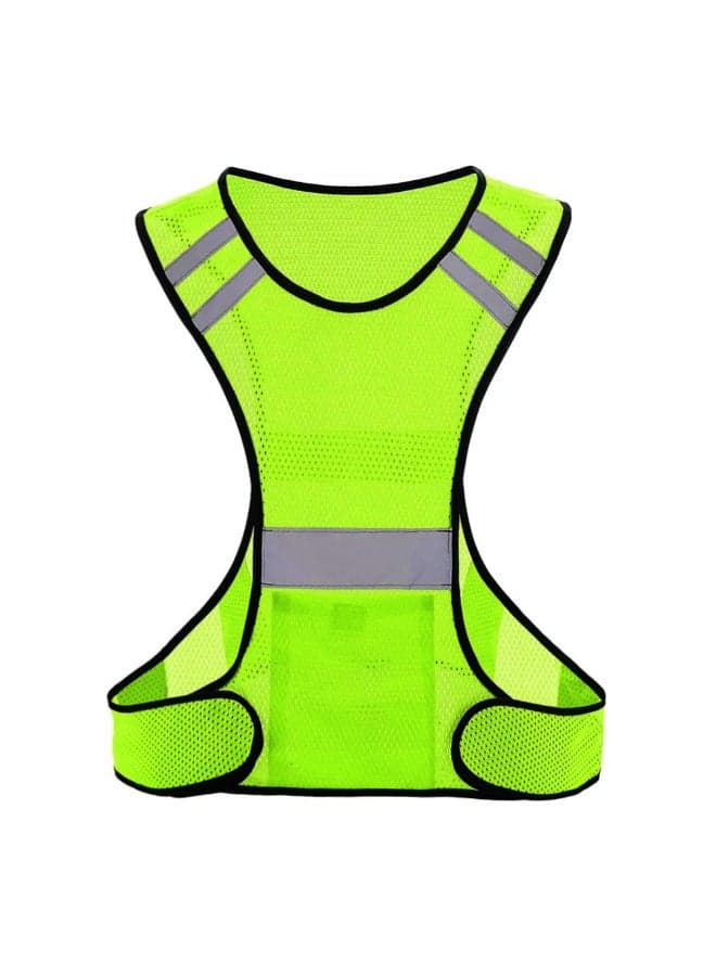 Reflective Running Vest High Visibility Reflector Vest with Large Pocket for Night Running, Biking, Walking, Safety Running Gear
