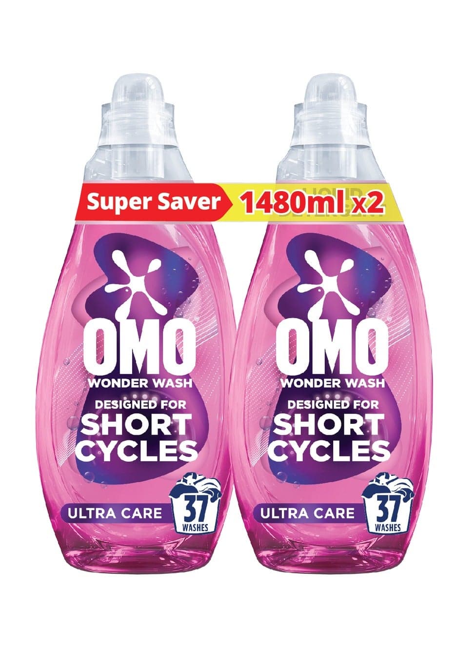 Wonder Wash Liquid Laundry Detergent Ultra Care 1480ml (Pack of 2)