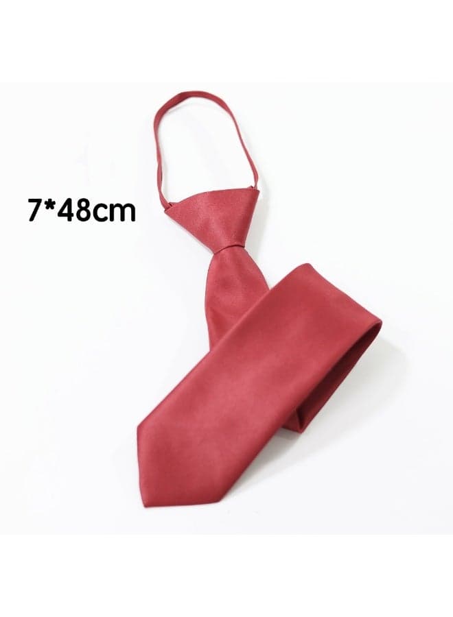 Men's Pre-Tied Adjustable Ties, Solid Color Mens Skinny Neckties - Easy Wear