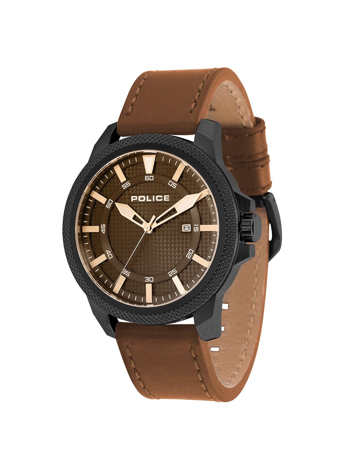 Men Valiance Brown Dial Leather Strap Analog Watch for Men, 45mm