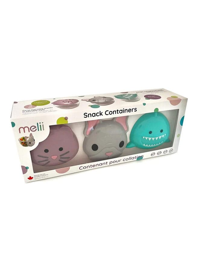 Snack Container 232 Ml, 3 Pieces - BPA-free PCTG Material For Kids That Keeps Snacks Fresh and Prevent Spills