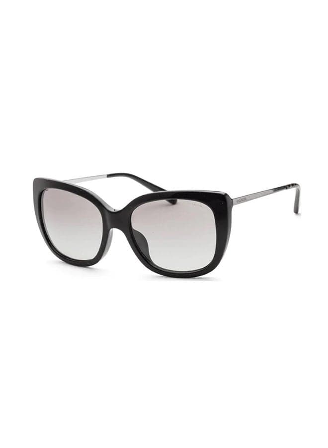 Coach 0HC8246F 50021155 Designer Sunglasses for Women – Modern American Luxury Style with , Grey Lenses - Refined Butterfly Black Frame, UV400 Protection