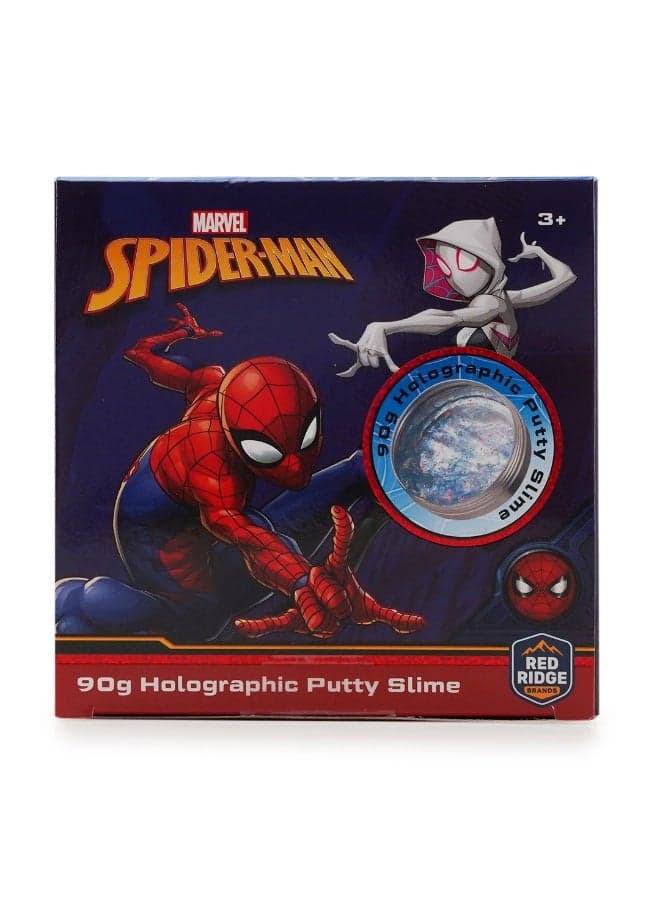 Spider-Man 90g Holographic Putty Slime | Blue Glitter Stretchy , Sensory & Stress Relief Slime Toy | Ideal for Gifting | Age 3+ Year