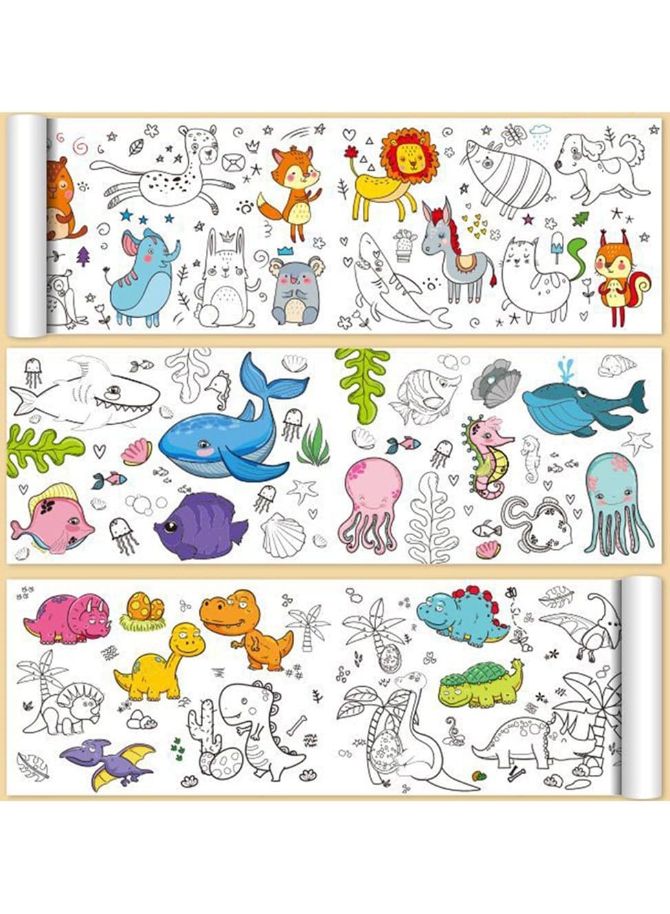 300X30cm Children's Drawing Paper Roll, Coloring Paper Roll for Kids, Large Coloring Poster for Toddlers, Stickable Drawing Paper Roll, DIY Painting Ideal Gift for Class Home Birthday Party