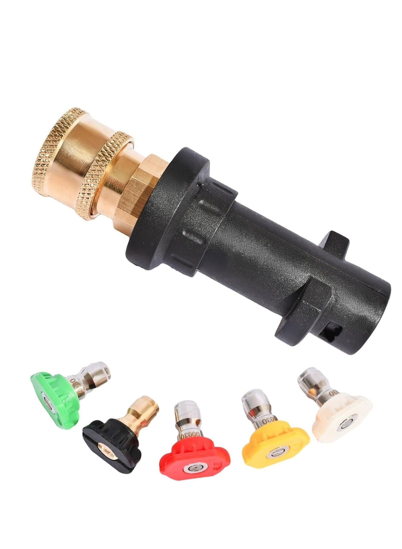Quick Connect 1/4 Inch Pressure Washer Gun Adapter Multi Grade Brass Spray Nozzle Tip Set Female Pressure Washer Fittings Only Compatible with Karcher K2 K3 K4 K5 K6 K7 Foam Gun Parts
