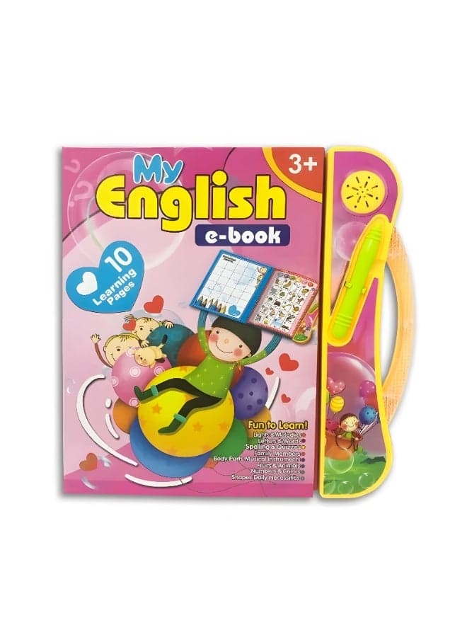 Urban Trendo Interactive Kids Activity Sound Book 200+ Learning Contents with ABC, Counting, Body Parts,Family, Spelling, Fruits ,Drawing & More | Educational Toys for Toddlers 3+ Year (Pink)