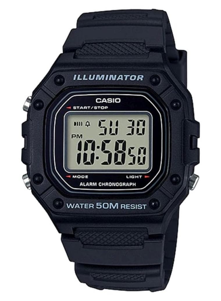 Men Resin Digital Wrist Watch W-218H-1AVDF - 43 mm - Black