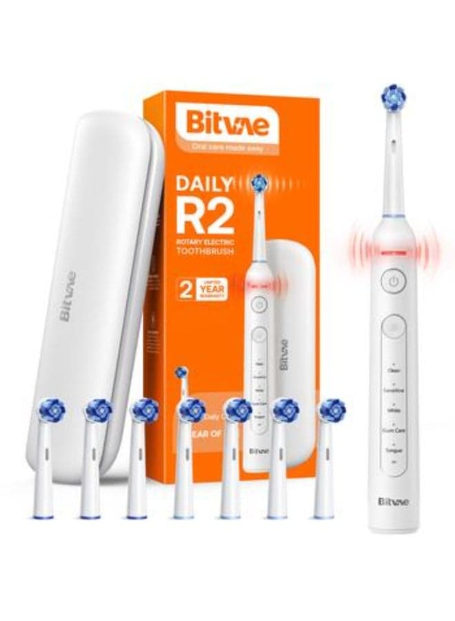 Bitvae BV R2 Rechargeable Electric Toothbrush for Adults, 5 Cleaning Modes, Soft Bristles, IPX7 Waterproof, Teeth Whitening Toothbrush