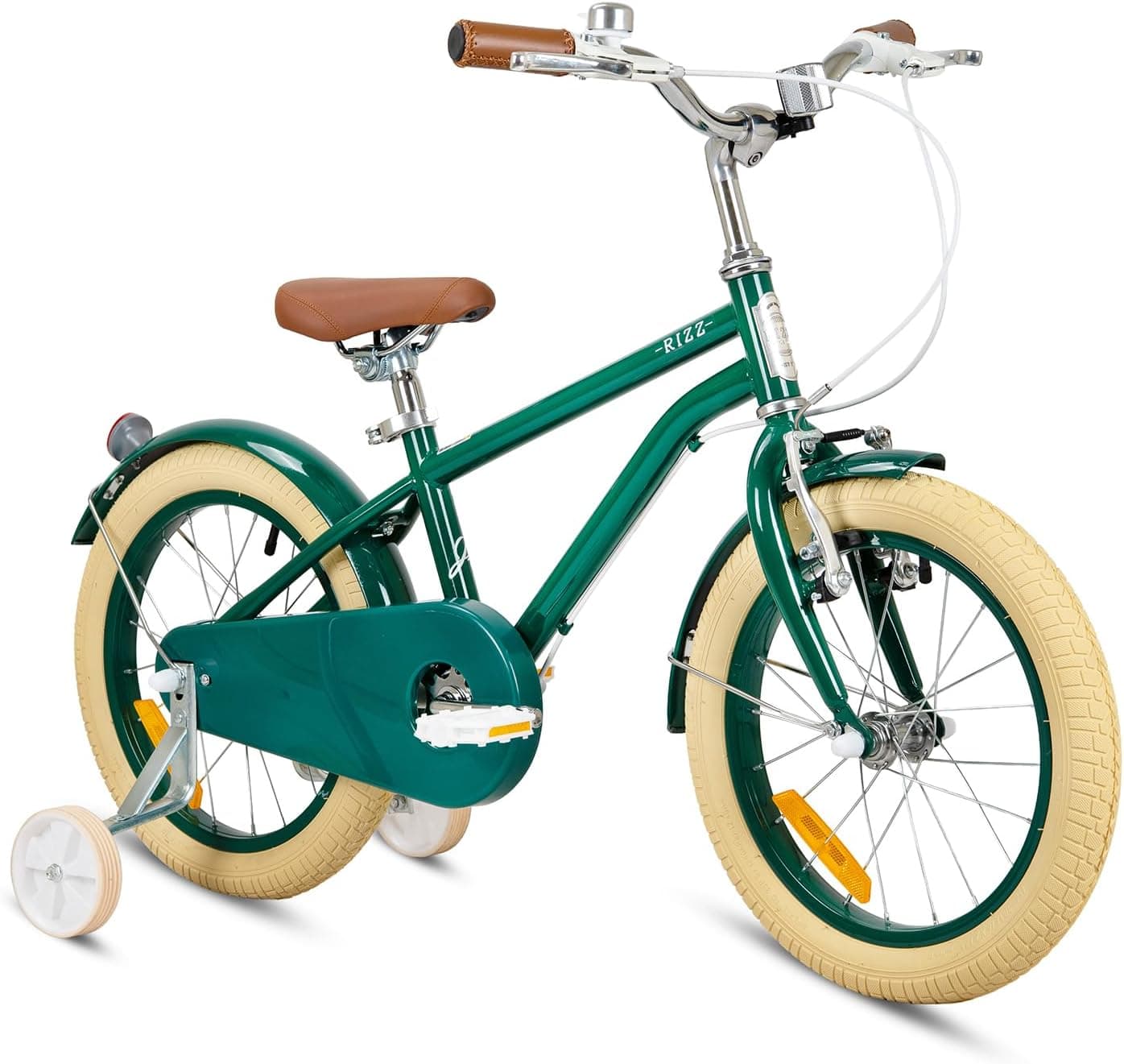 RIZZ Platinum Junior 14-Inch Kids Bike | 14-Inch Wheel Size | Adjustabe Seat | Training Wheels |Green