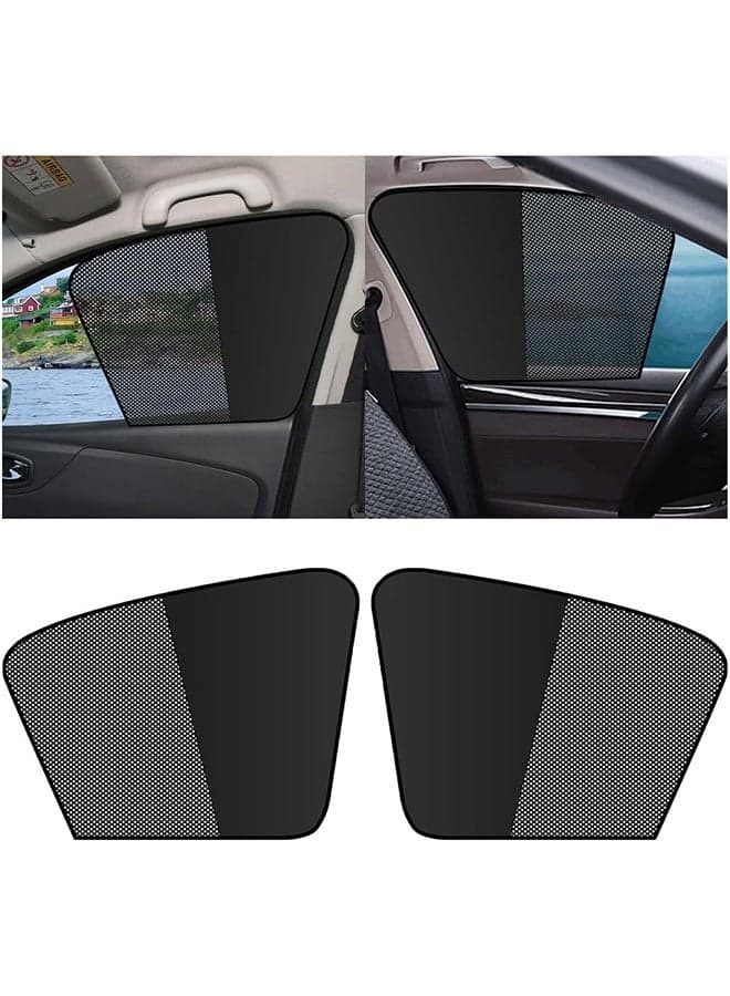 2PCS Magnetic Car Window Sunshade, Breathable Mesh UV Blocker for Front Side Windows, Universal Fit for Cars and SUVs, Easy Installation, Privacy and Sun Protection