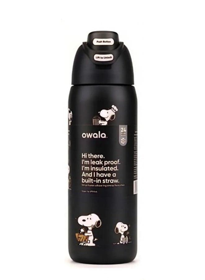 Snoopy FreeSip Insulated Stainless Steel Water Bottle with Straw for Sports, Travel, and School BPA-Free Sports Water Bottle