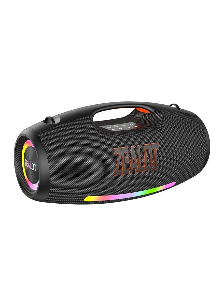 ZEALOT S89 500W Portable Bluetooth Speaker, Waterproof IPX7 Outdoor Powerful Loud Stereo Bass Subwoofer, 48000mAh Battery For 60H Playtime, HiFi Sound RGB Light Support USB Drive/ TF Card/ 3.5mm AUX Playback