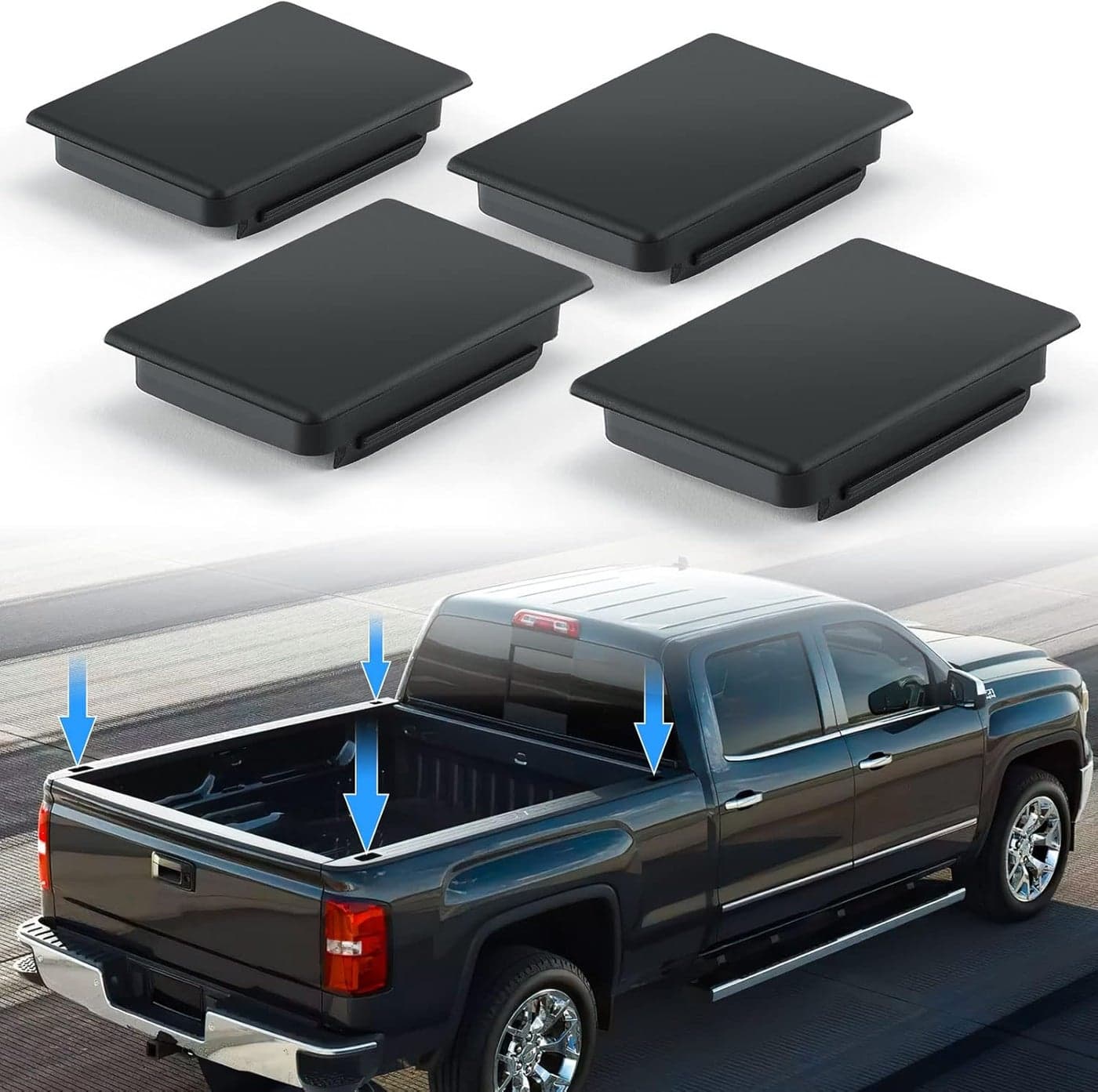JOYTUTUS Stake Pocket Cover for Trucks - 4 Pack Compatible with 1999-2014 Chevy Silverado & 2010-2014 GMC Sierra