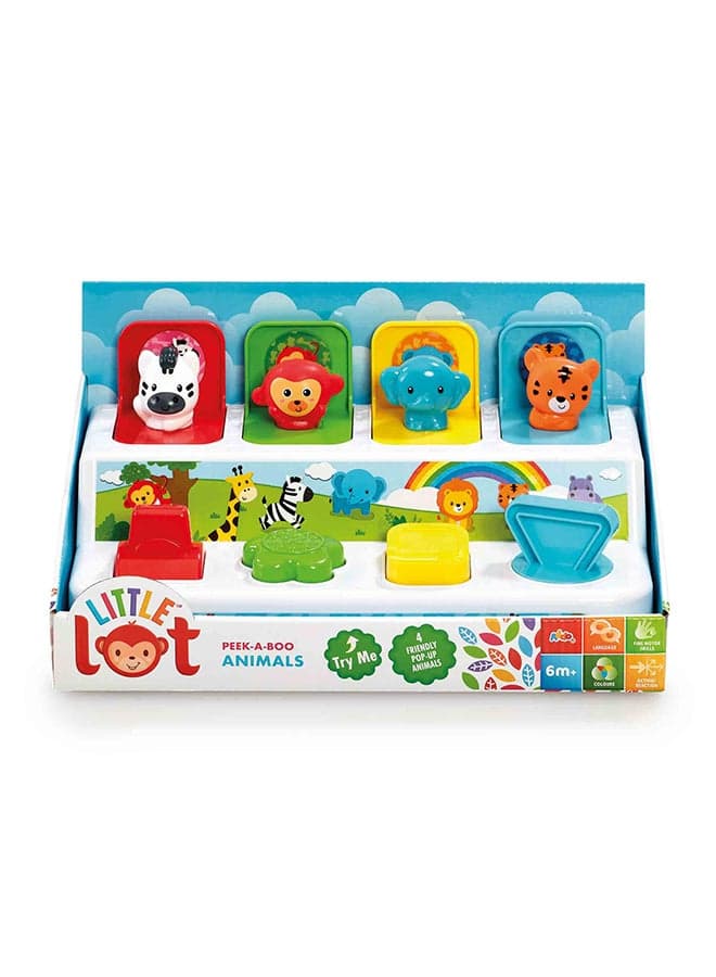 Little Lot Peek-A-Boo Animals |Press, Turn & Flip The Buttons And Colorful Creatures Will Pop-Up!, Develops Fine Motor Skills, Interactive Toy, Early Learning Toy For Toddler