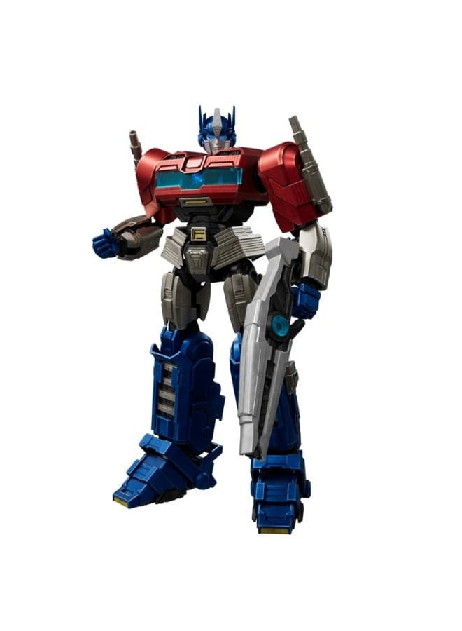 Blokees Transformers ONE Optimus Prime Model Kit | AE04 Orion Pax Action Edition with 272 Pieces, LED Chest, Energon Axe, Blaster & Display Base | Collector Figure for Ages 14+