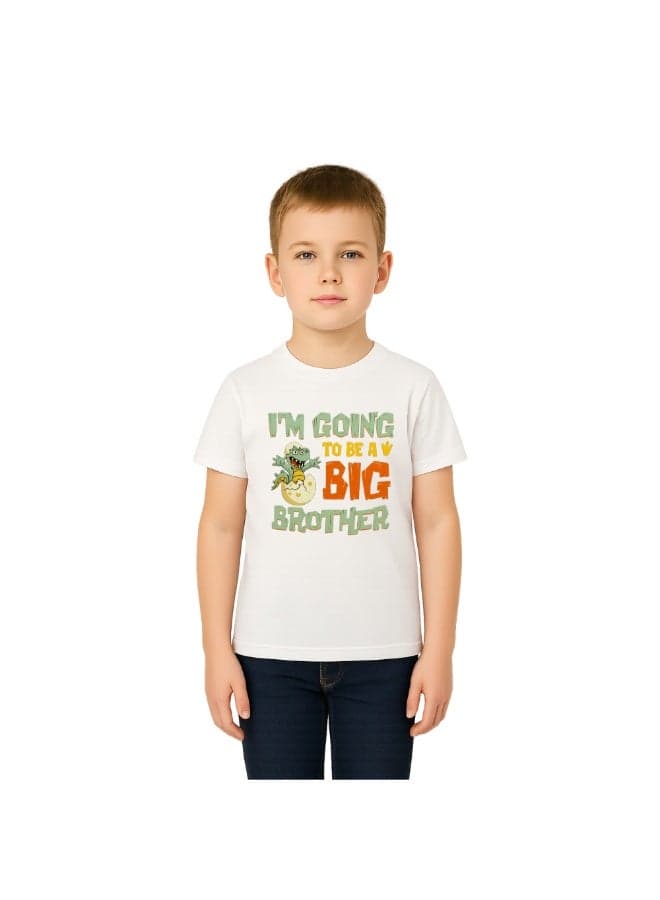 Big Brother Boys T-Shirt–Soft Cotton T-Shirt With Round Neck&Short Sleeves–Printed Graphic Design For Kids–Ideal For Big Brother Announcements And Everyday Wear