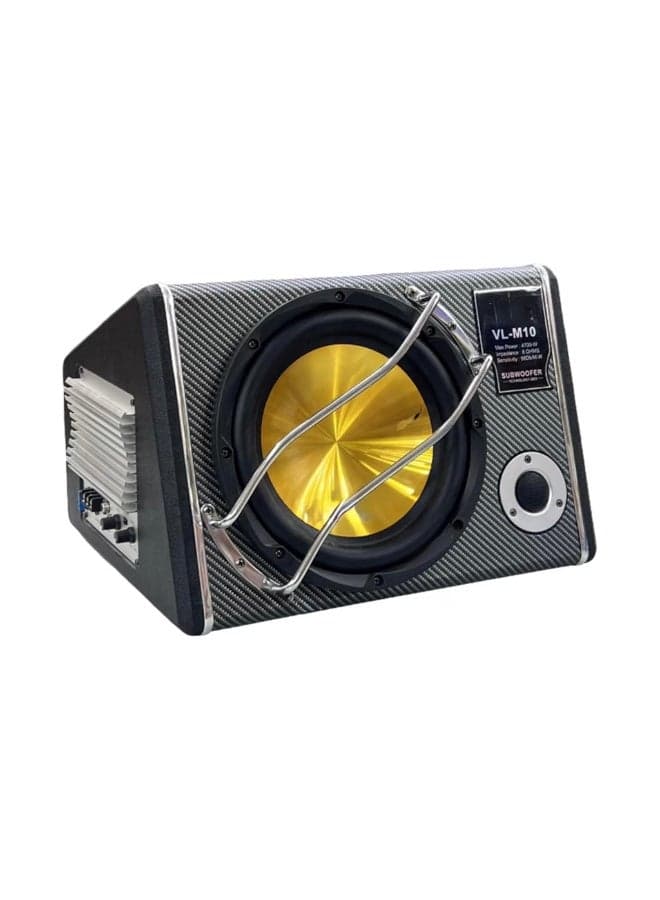VL-M10 Subwoofer Speaker Box, 4700W Max Power, 8 Ohms Impedance, Carbon Fibre Finish, Built-In Amplifier