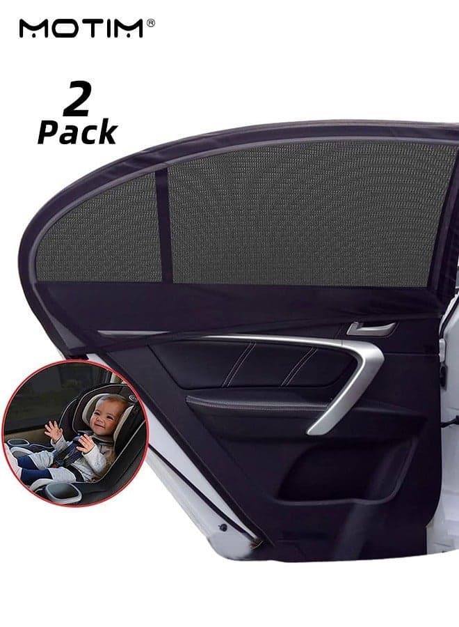 2 Pcs Car Side Window Sun Shade Privacy Curtains For Baby, Adjustable Mesh Car Window Blackout Curtains, Summer Sun Block for Breastfeeding, Taking a nap, Changing Clothes, Camping