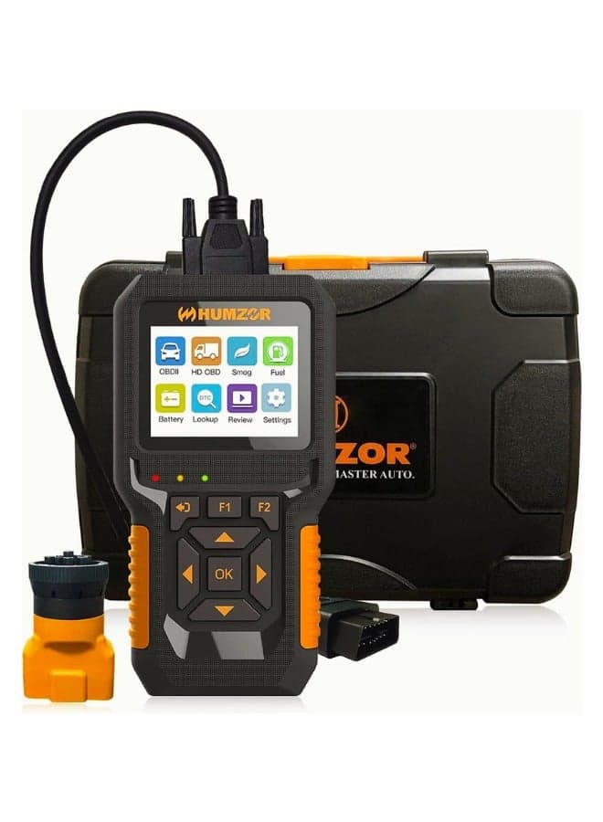 NC610 OBD2 Scanner Car Heavy Duty Truck Code Reader Diesel Diagnostic Tool Full OBDII Function 2 in 1 Auto & Truck Engine Light Clear Check Fault Diagnostic Scan Tool