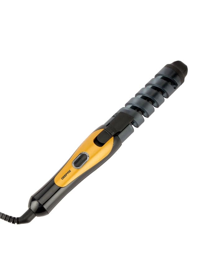 Geepas GH8656 Hair Curler - Auto Curling with Heat Setting 180C-200C, 25W, Safe Styling Hair with Ceramic Barrel, 360-Degree Swivel Cord, 2 Years Warranty Black