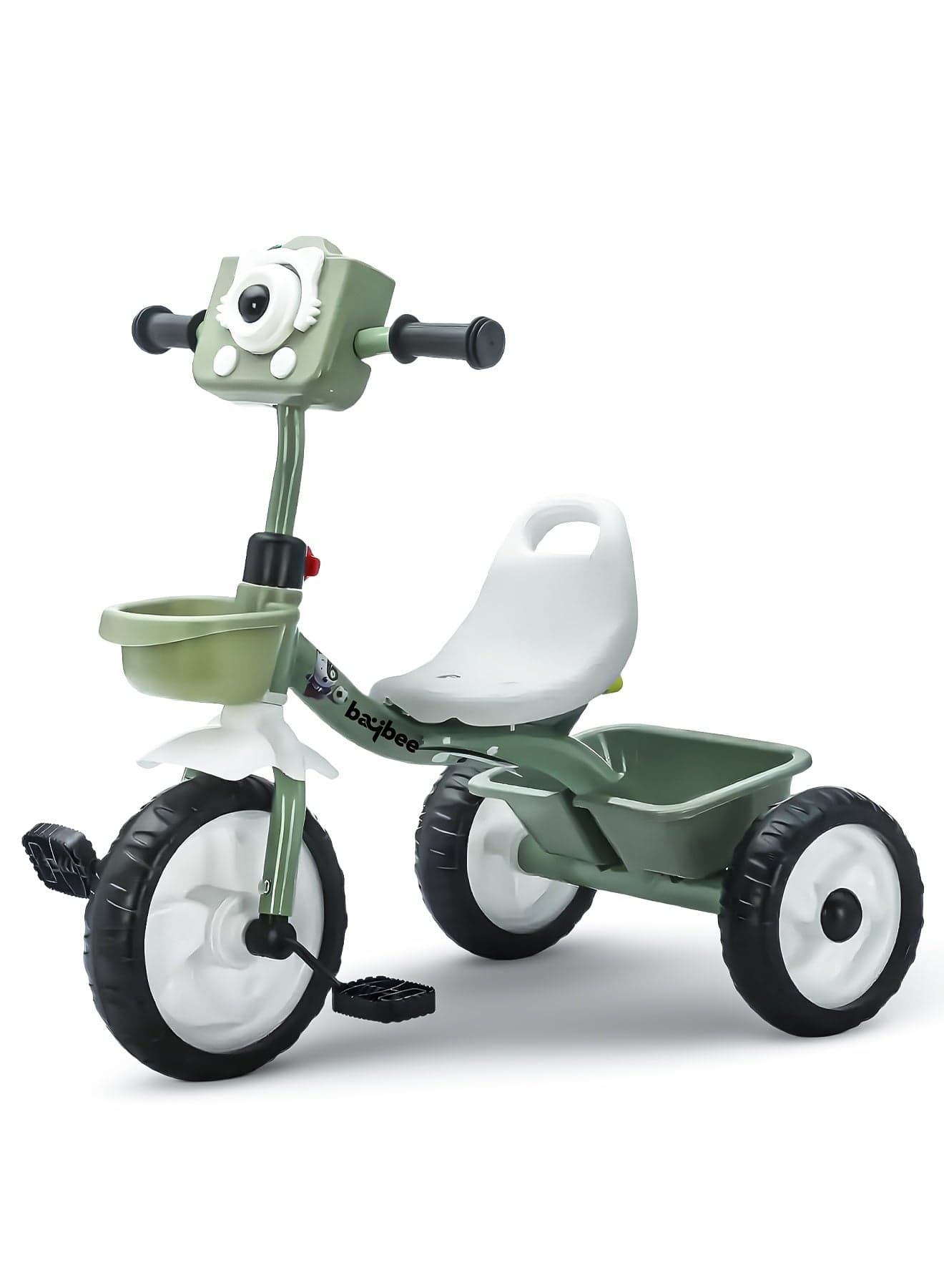 Rollito Baby Tricycle for Kids Smart Plug and Play Kids Tricycle Baby Cycle with Front & Rear Storage Baskets 3 Wheels Tricycle Baby Tricycle Cycle for Kids 2 to 5 Years Boy Girl Green