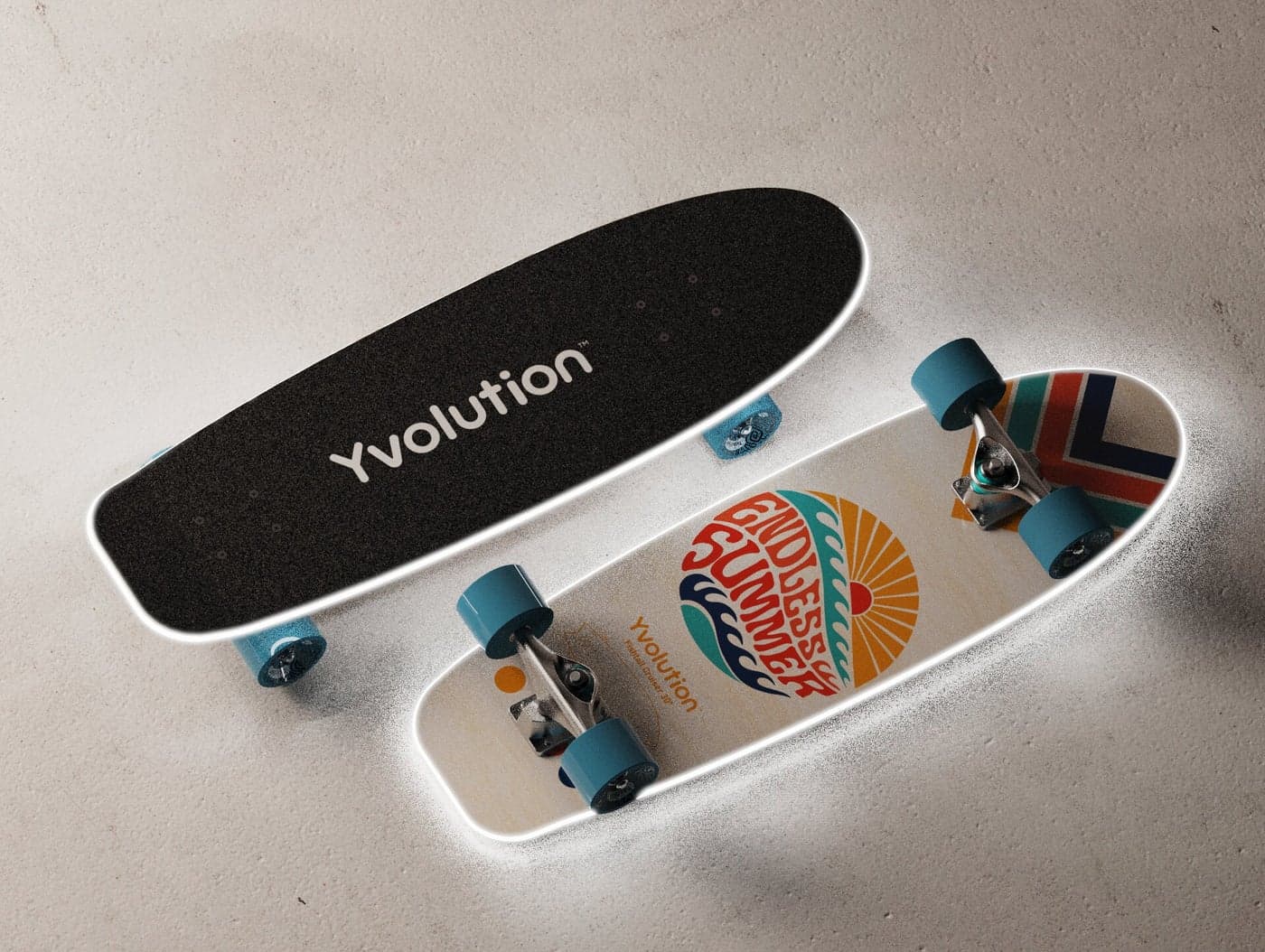 Yvolution Cruiser 30" Skateboard – Light-Up Maple Wood Deck with Dynamo Technology | Kids Age 5+, 60kg Max Weight, Vibrant Graphics – White (YS52W2)