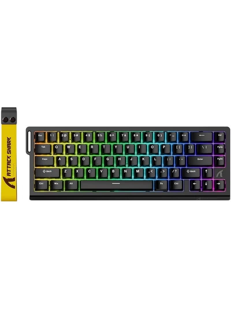 X68 HE Rapid Trigger Mechanical Gaming Keyboard 60% Wired TKL with Adjustable Actuation,Hall Effect Magnetic Switch,8KHz Polling Rate,RGB Backlit,Top Mount,Side Printed Keycap(Black)