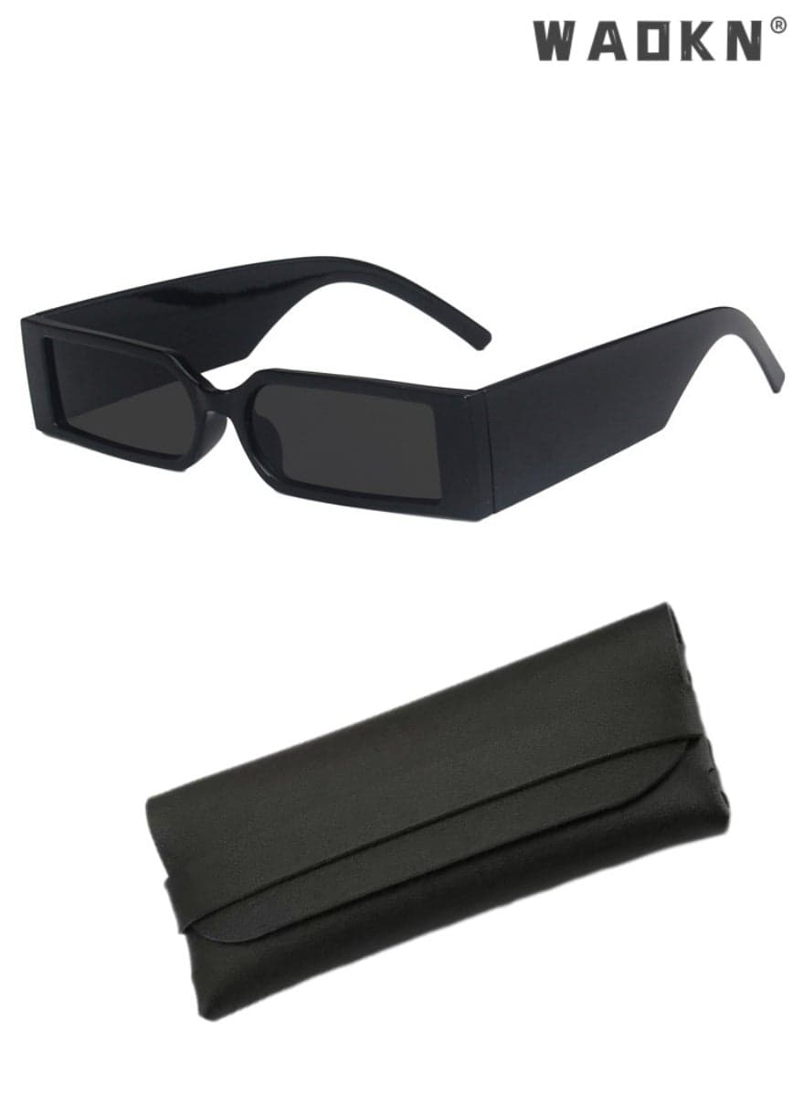 Funny Sunglasses Narrow Frame Wide Leg Fashion Eyeglasses Cyberpunk Small Frame Square Sun Glasses Vintage EyewearUV400 Protection Sun Glasses,Fashion Anti-Glare Sun Shades for Driving, Traveling